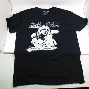 Billie Eilish Happier Then Ever Short Sleeve Black & White Graphic T-Shirt Sz M